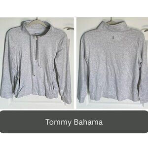 Tommy Bahama Heather Gray Pima Cotton Half Zip Sweatshirt - 35713
